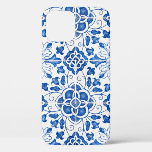 Portugees Tegels Mediterraan Blauw Bloemen Case-Mate iPhone Case