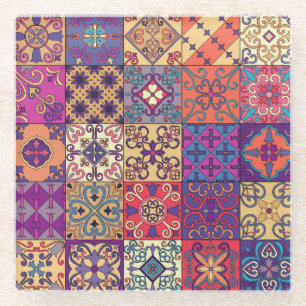 Portugees Tegels Talavera Stijl Patroon Glazen Onderzetter