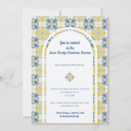 Portugees tegels voor familie kerst reünie kaart