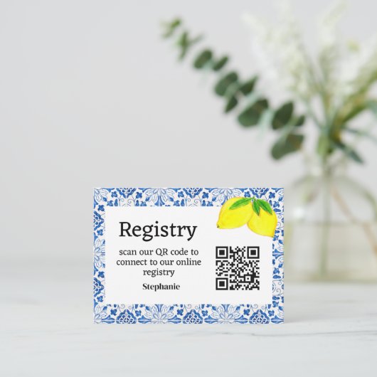 Portugees tegels Vrijgezellenfeest Registry Enclos Informatiekaartje (Staand voorkant)