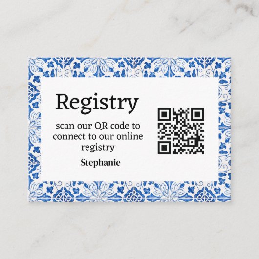 Portugees tegels Vrijgezellenfeest Registry Enclos Informatiekaartje (Voorkant)