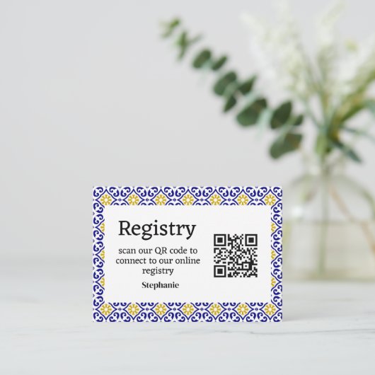 Portugees tegels Vrijgezellenfeest Registry Enclos Informatiekaartje (Staand voorkant)