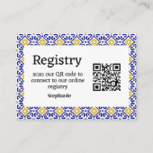 Portugees tegels Vrijgezellenfeest Registry Enclos Informatiekaartje (Voorkant)