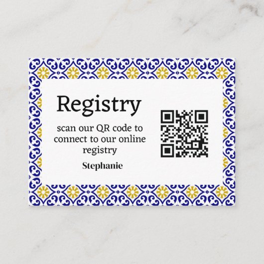 Portugees tegels Vrijgezellenfeest Registry Enclos Informatiekaartje (Voorkant)