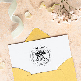 Portugees Terugkeeradres Waterhond Rubberstempel