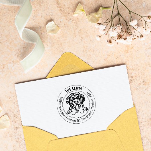 Portugees Terugkeeradres Waterhond Rubberstempel