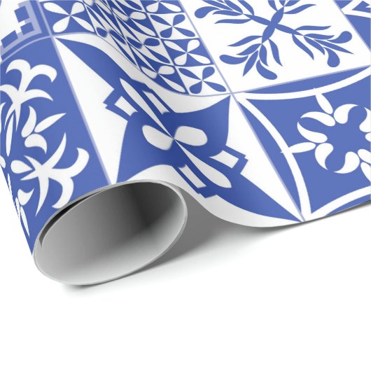 Portugees thema papier voor blauwe tegels (Rol Hoek)