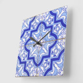 Portugees tijdenblauw vierkante klok (Hoek)