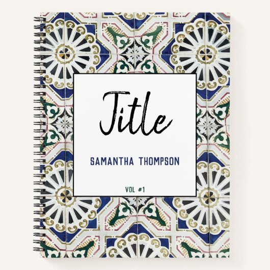 Portugees Tile Azulejo Colorful Geometric Sketch Notitieboek (Voorkant)