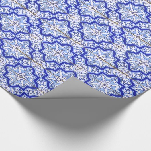Portugees Tile Blue en White Cadeaupapier (Hoek)