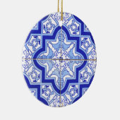 Portugees Tile Blue en White Keramisch Ornament (Rechts)