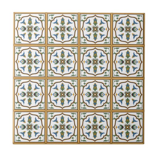 Portugees Tile Pattern - Azulejos of Portugal Tegeltje (Voorkant)