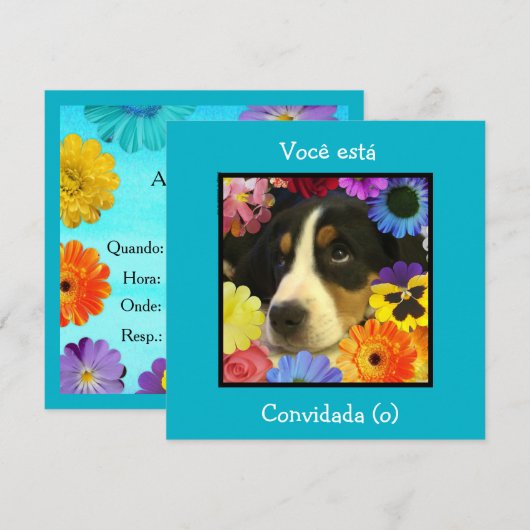 Portugees: Uitnodiging voor een verjaardag (Voorkant / Achterkant)