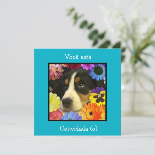 Portugees: Uitnodiging voor een verjaardag (Staand voorkant)