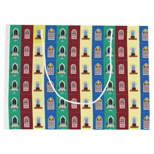 Portugees vensterthema groot cadeauzakje (Achterkant)