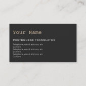 Portugees Visitekaartje vertaler of tolk (Achterkant)