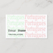 Portugees Visitekaartje vertaler of tolk (Voorkant)