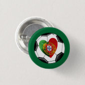 Portugees: vlag en hart ronde button 3,2 cm (Voorkant /achterkant)