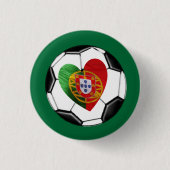 Portugees: vlag en hart ronde button 3,2 cm (Voorkant)