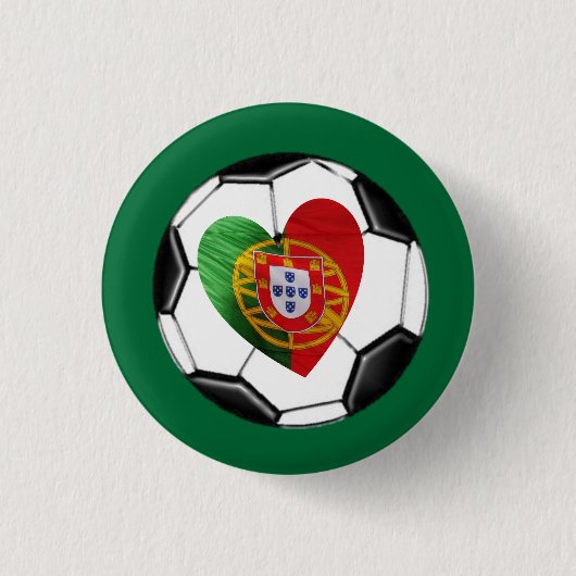 Portugees: vlag en hart ronde button 3,2 cm (Voorkant)