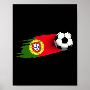 Portugees Vlag T-Shirt Portugees Voetbalteam Portu Poster