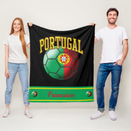 Portugees Vlag Voetbal | Naam Fleece Deken