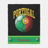Portugees Vlag Voetbal | Naam Fleece Deken (Voorkant)