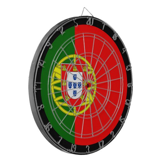 Portugees vlagdartboard en Portugal/spelboard Dartbord (Voorkant Links)