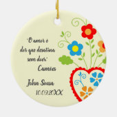 Portugees volkshart met het woord saudade keramisch ornament (Achterkant)