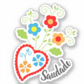 Portugees volkshart met saudade-woord sticker (Voorkant)