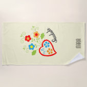 Portugees volkshart met saudade-woord strandlaken (Voorkant)