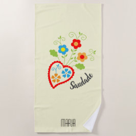 Portugees volkshart met saudade-woord strandlaken