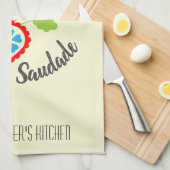 Portugees volkshart met saudade-woord theedoek (Quarter Fold)