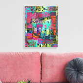 Portugees volkskunst ontwerp canvas afdruk (Insitu (Woonkamer))
