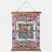 Portugees volkskunst ontwerp hangend wandkleed (Voorkant 3)