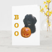 Portugees water Dog Boo Kaart (Gele Bloem)