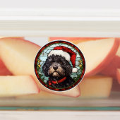 Portugees Water Dog Glas in lood Kerstmis Labels (Aangebracht)