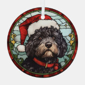 Portugees Water Dog Glas in lood Kerstmis Ornament (Achterkant)
