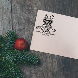 Portugees Water Dog Kerstmis retour adres Rubberstempel