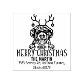 Portugees Water Dog Kerstmis retour adres Rubberstempel (Afrduk)