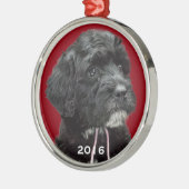 Portugees water Dog Ornament Red (Links)