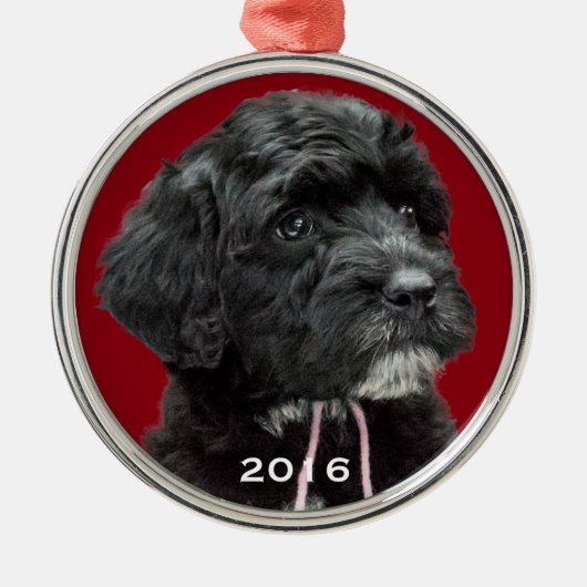 Portugees water Dog Ornament Red (Voorkant)