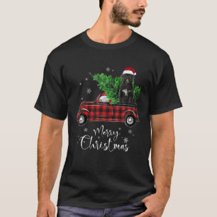 Portugees water Dog Ride Red Truck Kerstschort T-shirt