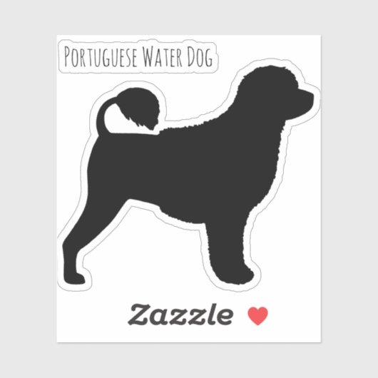 Portugees Water Dog Silhouet Vinyl Sticker (Vel)