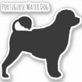Portugees Water Dog Silhouet Vinyl Sticker (Voorkant)