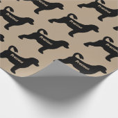 Portugees water Dog Silhouette Cadeaupapier (Hoek)