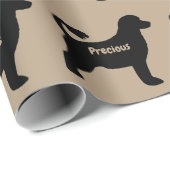 Portugees water Dog Silhouette Cadeaupapier (Rol Hoek)