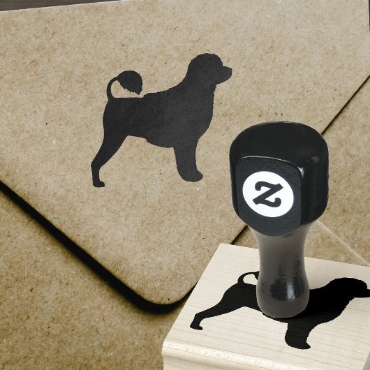 Portugees water Dog Silhouette Rubberstempel