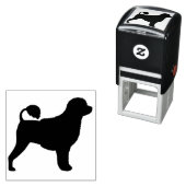 Portugees water Dog Silhouette Zelfinktende Stempel (In situ)