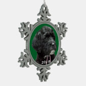 Portugees Water Dog Snowflake Ornament Green (Links)